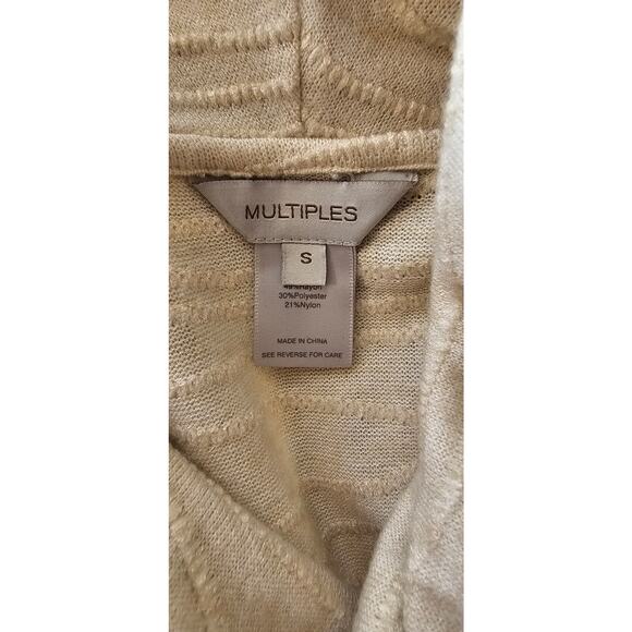 Multiples 3/4 Sleeve Cowl Collar Side Drawstring‎ Tunic Top Women Size S Cream - Picture 7 of 8